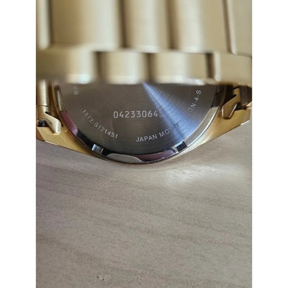 Citizen Quartz Mens Gold Tone Blue Dial Watch Stainless Steel Japan - Small Band